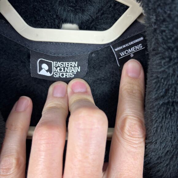 Eastern Mountain Sports Black high pile full zip fleece polartec jacket Small - Picture 7 of 8